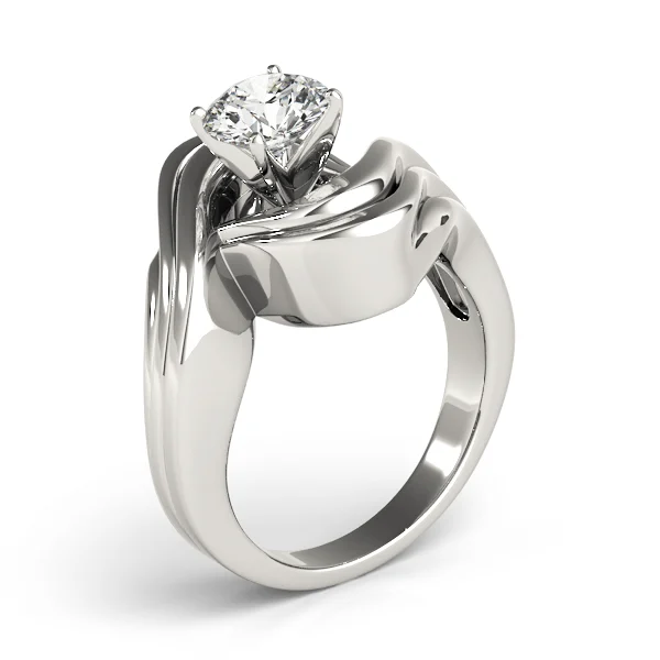 Swirl Solitaire Engagement Rings - Image 4
