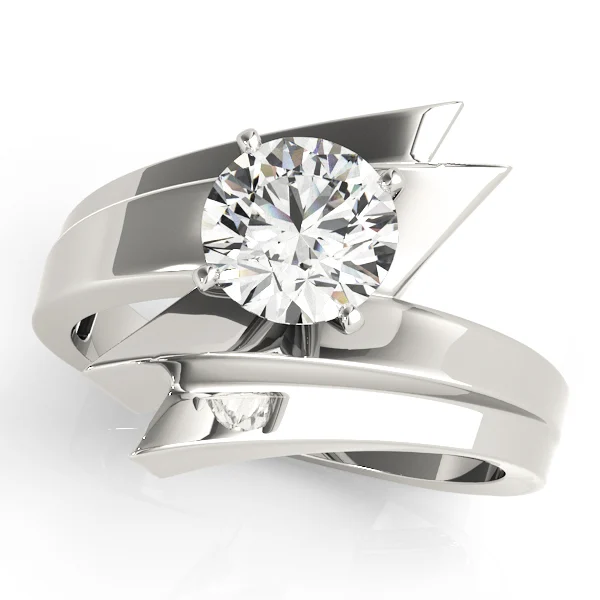 Bypass Solitaire Round Engagement Ring