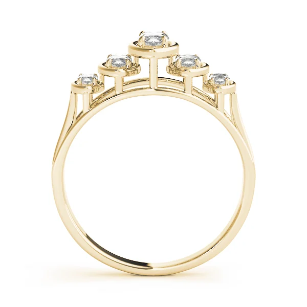 Bezel Set Marquise Shape Wedding Band - Image 4