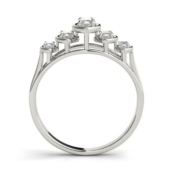 Bezel Set Marquise Shape Wedding Band - Image 2
