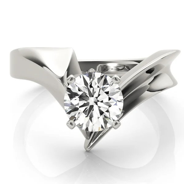 V-Shape Split Solitaire Engagement Ring - Image 3