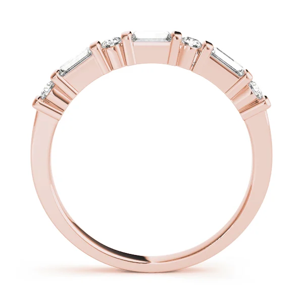 Alternating Round & Baguette Wedding Band - Image 6