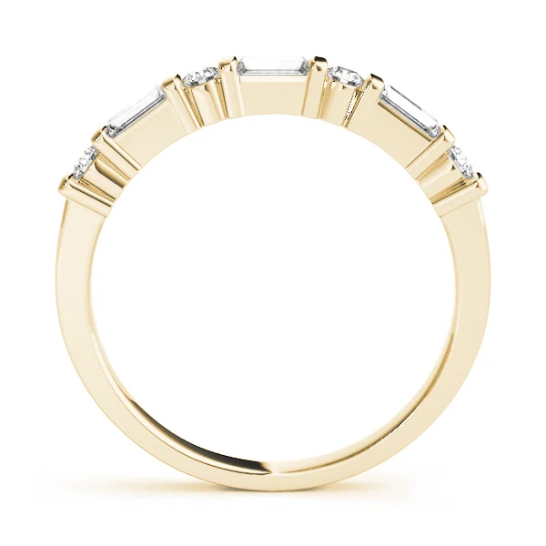 Alternating Round & Baguette Wedding Band - Image 4