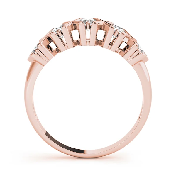 XO-Shape Prong Set Wedding Band - Image 6
