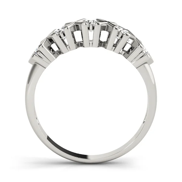 XO-Shape Prong Set Wedding Band - Image 2