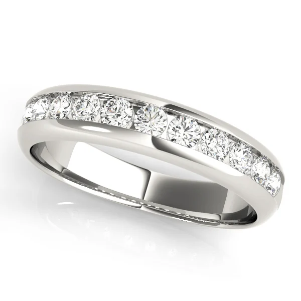 Channel Set Round Wedding Bands