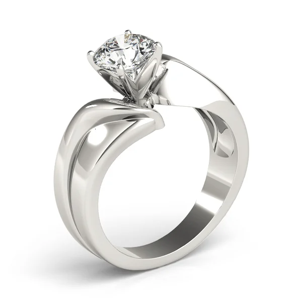 Solitaire Swirl Engagement Ring - Image 4