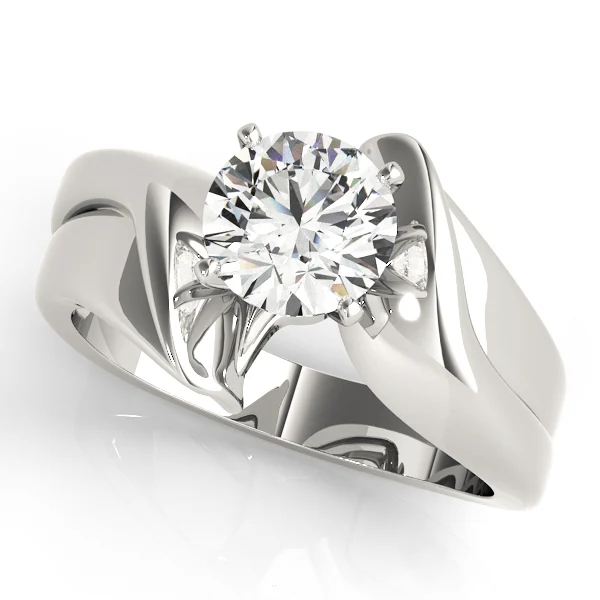 Solitaire Swirl Engagement Ring