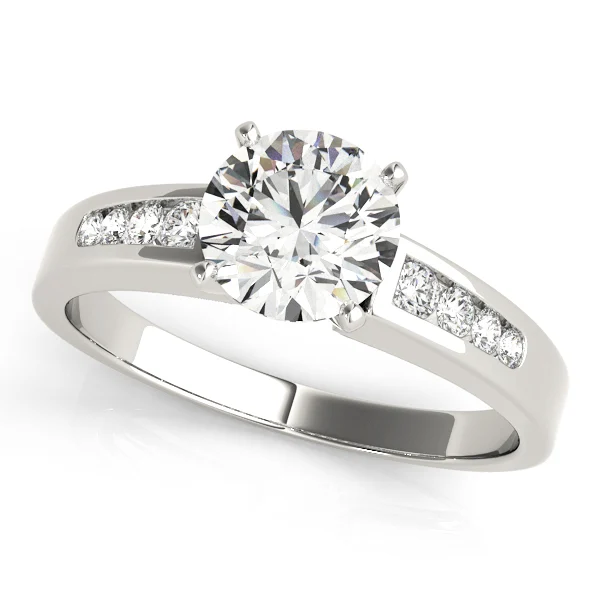 Single Row Channel Set Engagement Ring