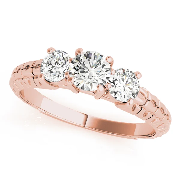 3-Stone Filigree Round Engagement Ring - Image 9