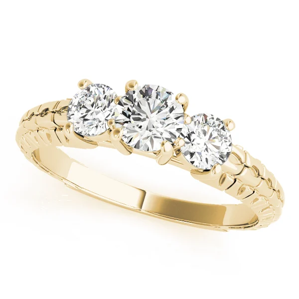 3-Stone Filigree Round Engagement Ring - Image 5
