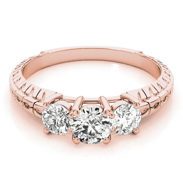 3-Stone Filigree Round Engagement Ring - Image 11