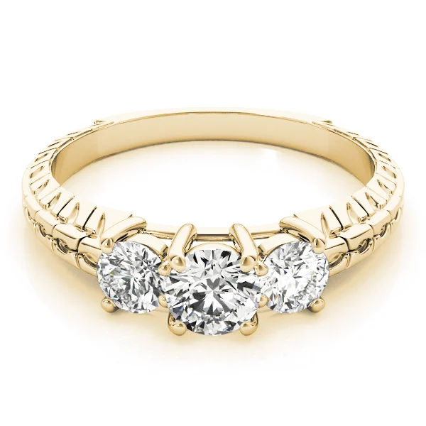 3-Stone Filigree Round Engagement Ring - Image 7