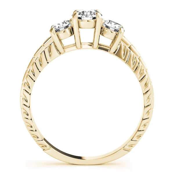 3-Stone Filigree Round Engagement Ring - Image 6