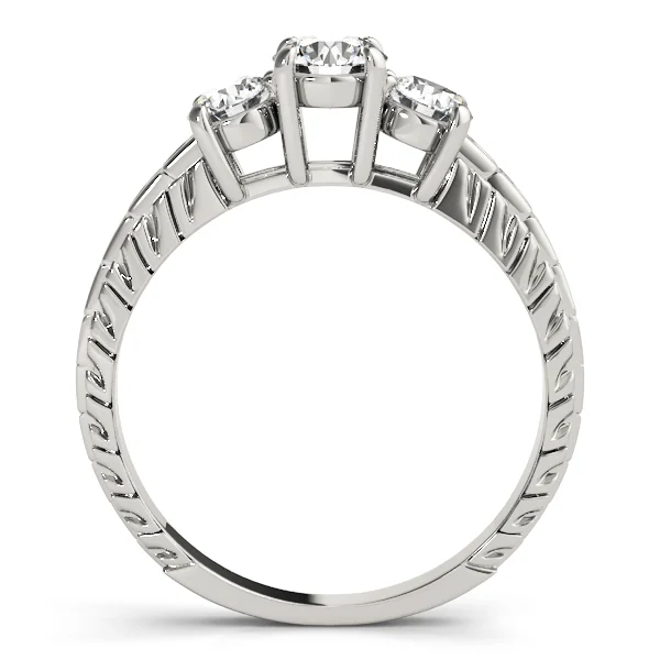 3-Stone Filigree Round Engagement Ring - Image 2