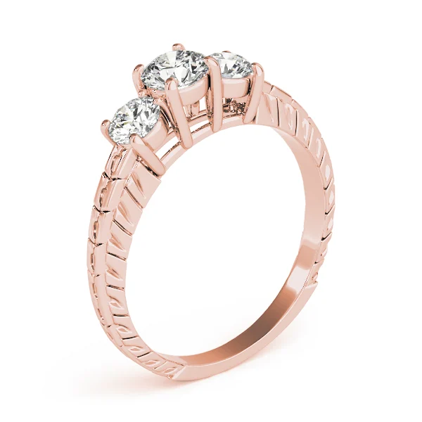 3-Stone Filigree Round Engagement Ring - Image 12