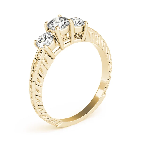3-Stone Filigree Round Engagement Ring - Image 8