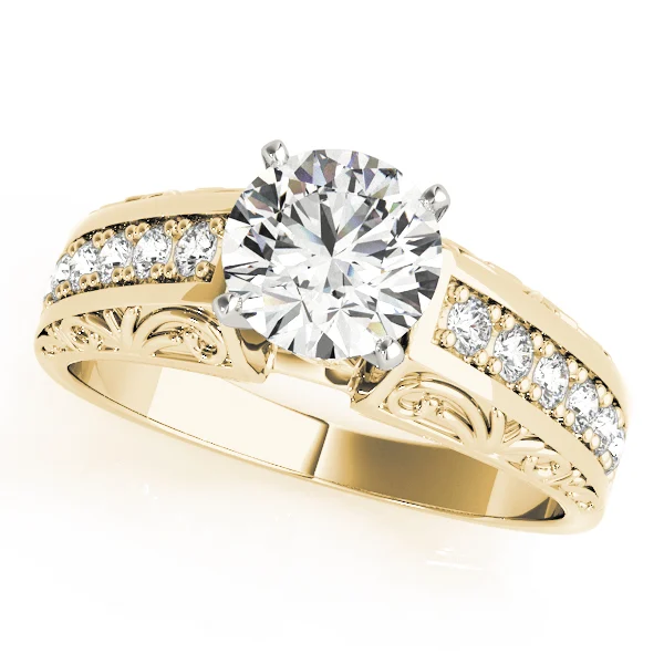 Antique Prong Set Filigree Engagement Ring - Image 5