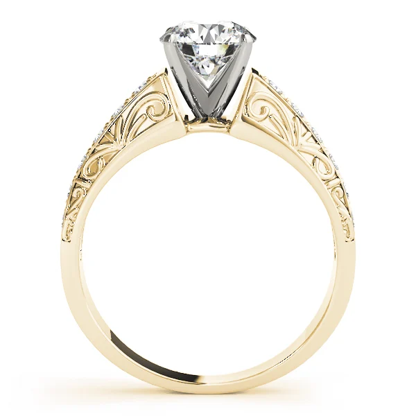 Antique Prong Set Filigree Engagement Ring - Image 6