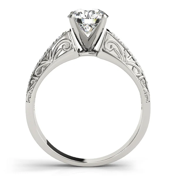 Antique Prong Set Filigree Engagement Ring - Image 2