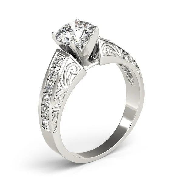 Antique Prong Set Filigree Engagement Ring - Image 4