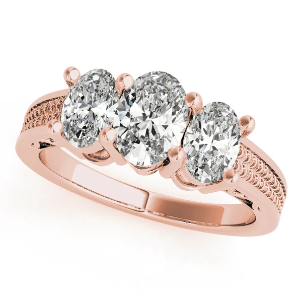 3-Stone Filigree Oval-Cut Engagement Ring - Image 9
