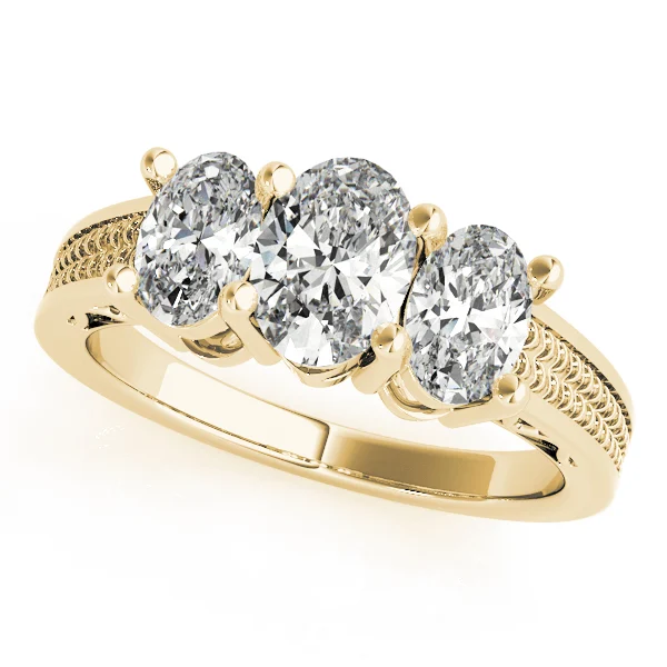 3-Stone Filigree Oval-Cut Engagement Ring - Image 5