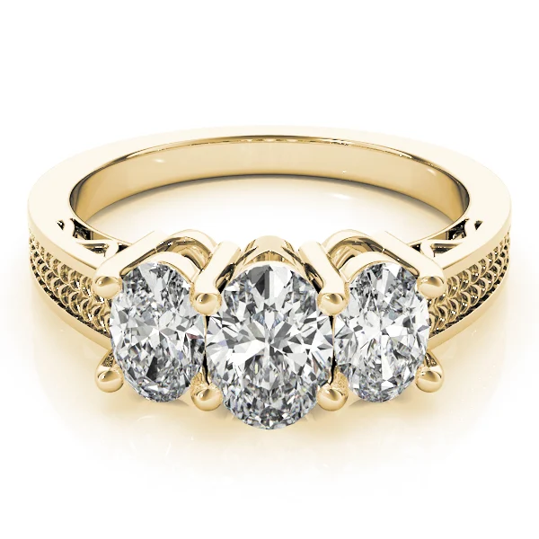 3-Stone Filigree Oval-Cut Engagement Ring - Image 7