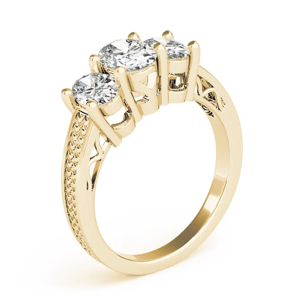 3-Stone Filigree Oval-Cut Engagement Ring - Image 8