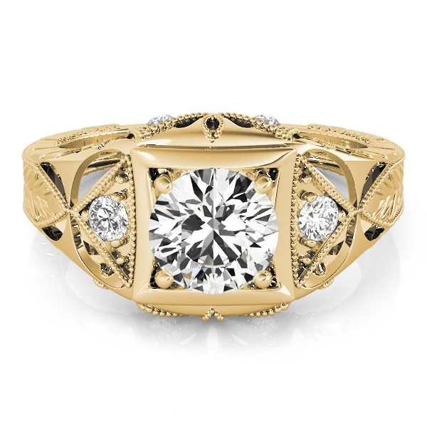 Vintage Inspired Engraved Filigree Engagement Ring - Image 7
