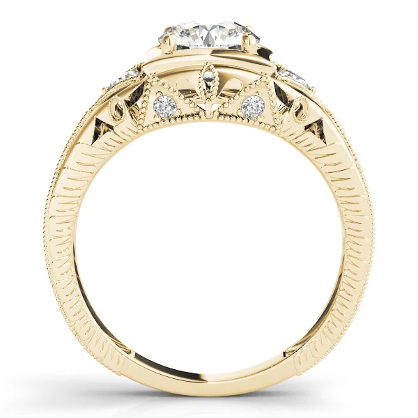 Vintage Inspired Engraved Filigree Engagement Ring - Image 6