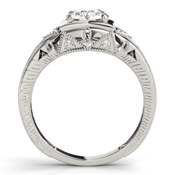 Vintage Inspired Engraved Filigree Engagement Ring - Image 2