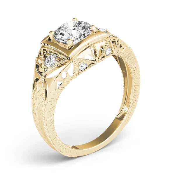 Vintage Inspired Engraved Filigree Engagement Ring - Image 8