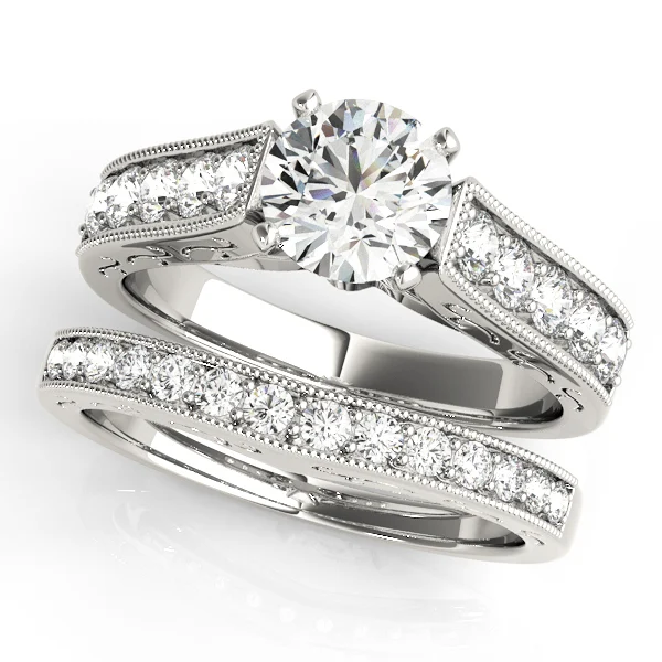 Antique Prong In Channel Migrain Filigree Engagement Ring - Image 3