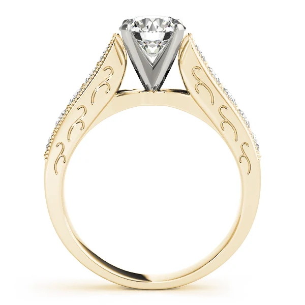 Antique Prong In Channel Migrain Filigree Engagement Ring - Image 5