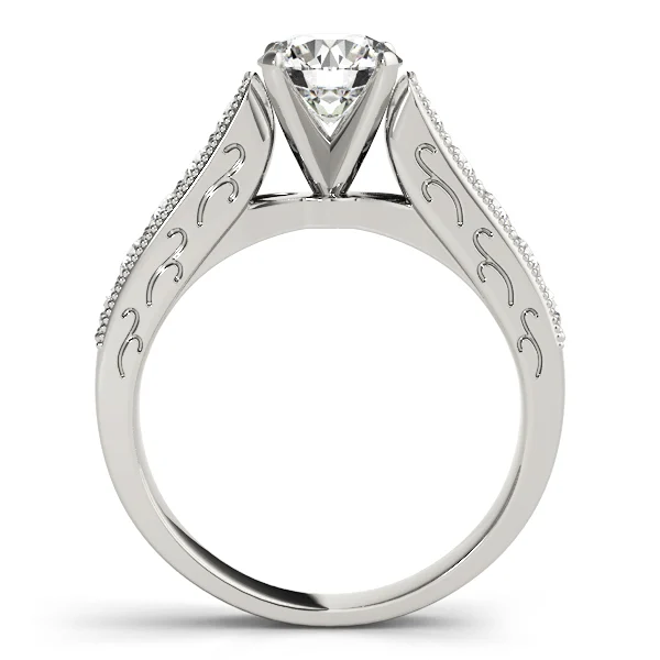 Antique Prong In Channel Migrain Filigree Engagement Ring - Image 2