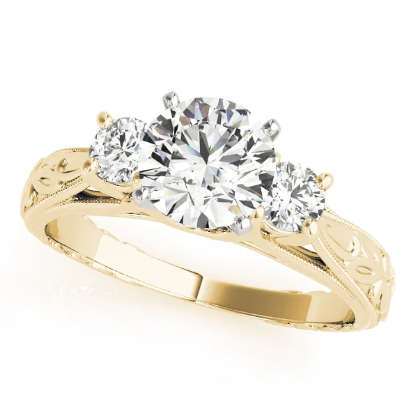 3-Stone Vintage-Inspired Engagement Ring - Image 5