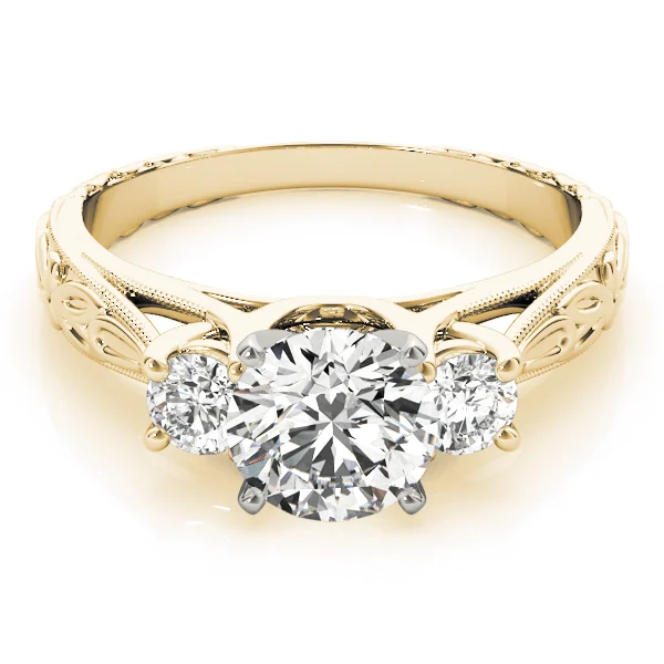 3-Stone Vintage-Inspired Engagement Ring - Image 7