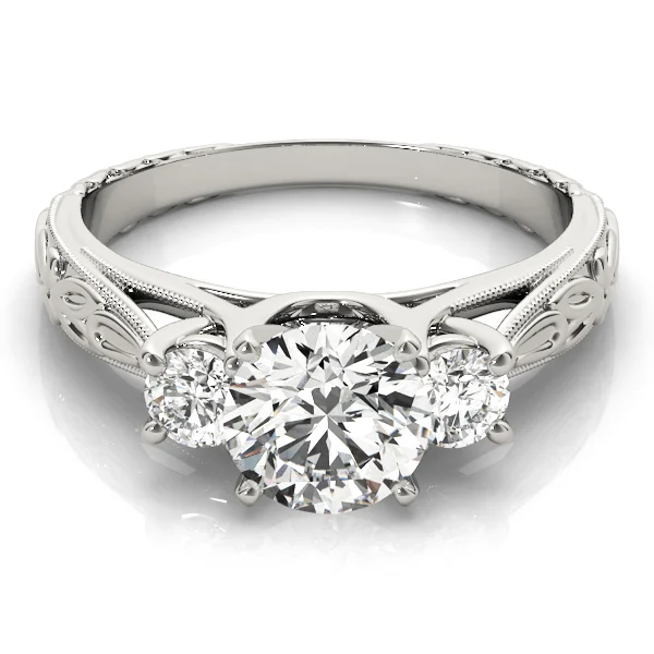 3-Stone Vintage-Inspired Engagement Ring - Image 3