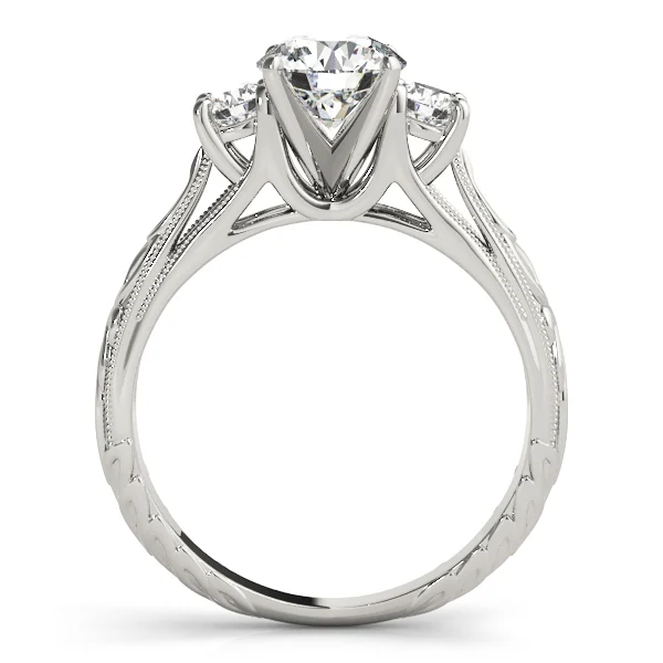 3-Stone Vintage-Inspired Engagement Ring - Image 2