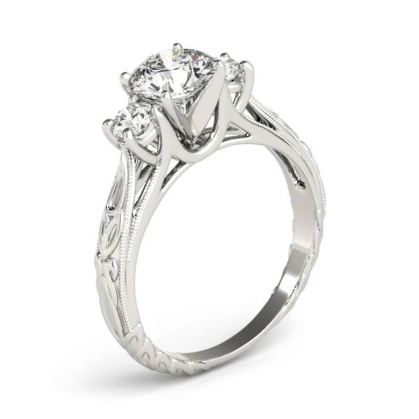 3-Stone Vintage-Inspired Engagement Ring - Image 4