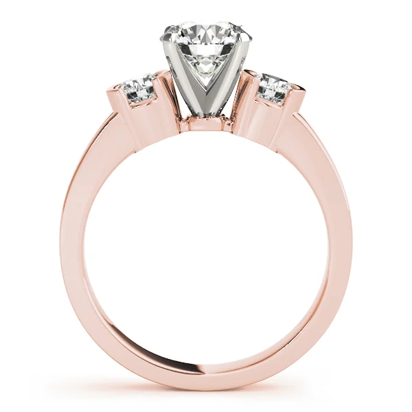 3-Stone Half Bezel Round Engagement Ring - Image 10