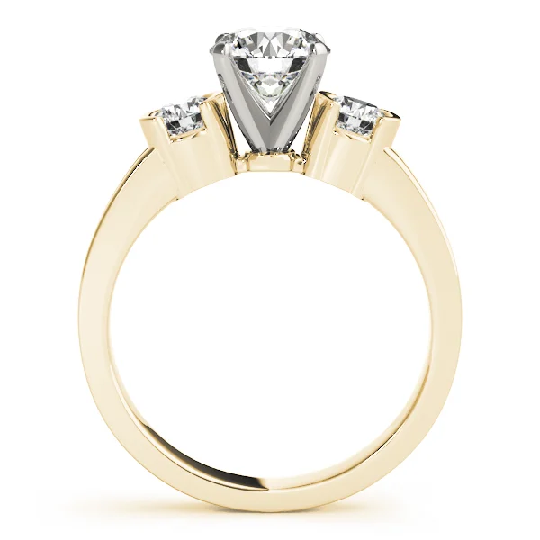 3-Stone Half Bezel Round Engagement Ring - Image 6