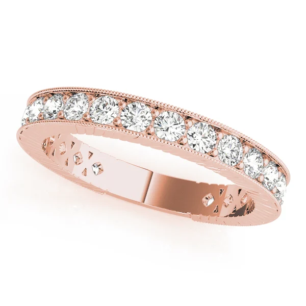Prong In Channel Milgrain Wedding Bands - Image 5