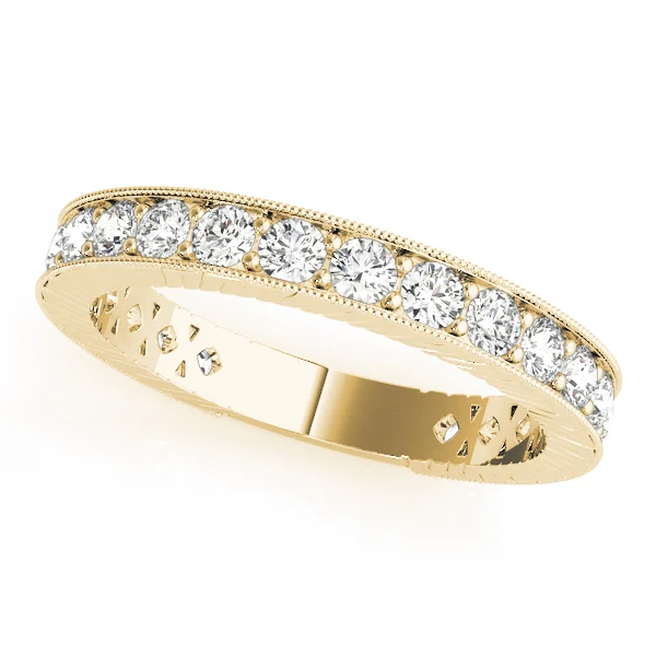 Prong In Channel Milgrain Wedding Bands - Image 3