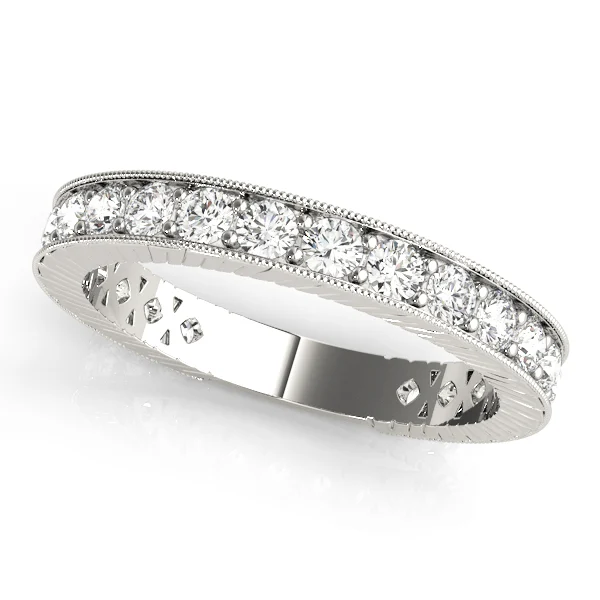 Prong In Channel Milgrain Wedding Bands