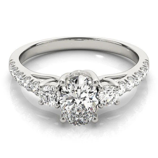 3-Stone Trellis Oval Engagement Ring - Image 3