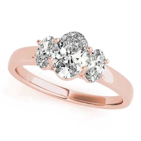 3-Stone Trellis Oval Engagement Ring - Image 9