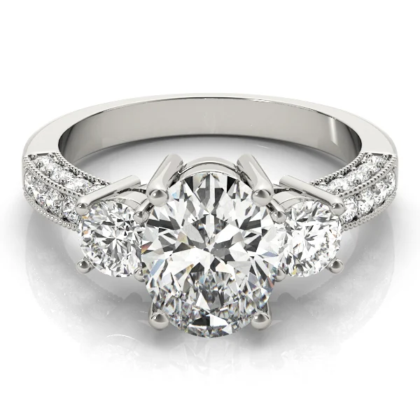 ENGAGEMENT RINGS 3 STONE OVAL - Image 3