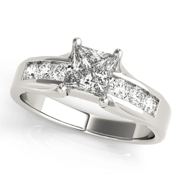 Single Row Channel Set Engagement Ring
